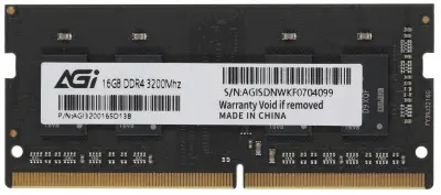 Память DDR4 16GB 3200MHz AGi AGI320016SD138 SD138 OEM PC4-25600 SO-DIMM 260-pin 1.2В OEM
