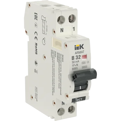 ARMAT АВДТ B06S 1P+NP B32 30мА тип A (18мм) IEK