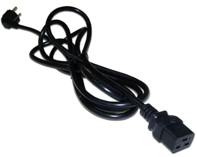 Шнур питания Lanmaster LAN-PP19/SHA-1.0-BK C19-Schuko проводник.:3x1.5мм2 1м 220В 16А черный