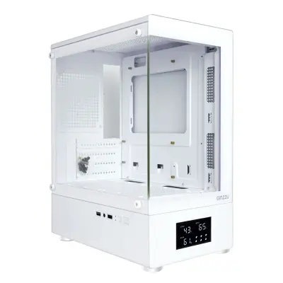 Корпус Ginzzu RX450D mATX жк. дисплей (Белый)
