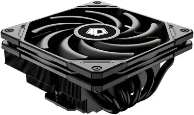 Cooler ID-Cooling IS-55 BLACK LGA1700/1200/115X/AM5/AM4 низкопрофильный высота 55mm ( TDP 125W, PWM, 5 тепл.трубок + медная база, FAN 120mm, черный
