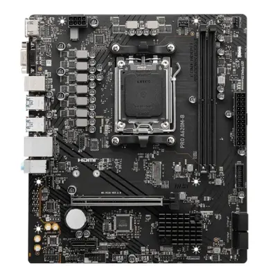 MSI PRO A620M-B A620, AM5, 2*DDR5, 1*PCIEx16, 1*PCIEx1, 1*M.2, 6*USB3.2Gen1, 6*USB2.0, 4*SATA3.0, 2.5G, VGA, HDMI, M-ATX, RTL