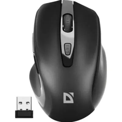 Мышь Defender Prime MB-053 черный оптическая 1600dpi silent беспров. USB для ноутбука 5but (52053)