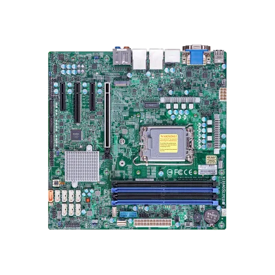 Материнская плата/ MB Supermicro X13SAQ (Micro-ATX, 1x LGA-1700, Q670E, 4x Up to 128GB non-ECC DDR5 UDIMM, 8x SATA ports, 1x PCIe 5.0 x16 slot, 1x PCIe 4.0 x4 (in x8) slot, 1x PCIe 3.0 x4 slot, 1x PCIe 3.0 x2 (in x4) slot, 1x PCIe 4.0 x4 SlimSAS slot, 1x