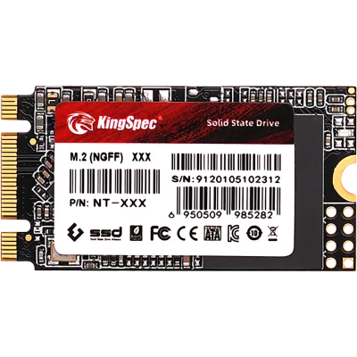 Твердотельный накопитель/ Kingspec SSD NT-256 2242, 256GB, M.2(22x42mm), SATA3, R/W 550/500MB/s, IOPs н.д./н.д., TBW 120, DWPD 0.4 (3 года)