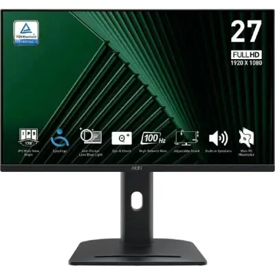 MSI PRO 27" MP275PG чернйы {IPS 1920x1080 100Hz 1ms 300cd HDMI DisplayPort D-Sub M/M HAS Pivot In}