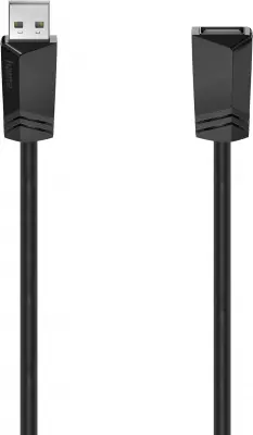 Кабель-удлинитель Hama H-200621 ver2.0 USB A(m) USB A(f) 5м (00200621) черный