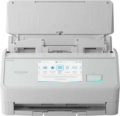 Сканер Ricoh scanner iX2500 (45 стр/мин, 90 изобр/мин, А4, двустороннее устройство АПД, сенсорный экран, Wi-Fi, USB 3.2, светодиодная подсветка, белый) аналог PA03770-B401, iX1600
