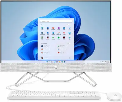 Моноблок HP 27-cb0025ur 27" Full HD Ryzen 3 5300U (2.6) 16Gb SSD512Gb RGr Windows 11 Home GbitEth WiFi BT 90W клавиатура мышь Cam белый 1920x1080