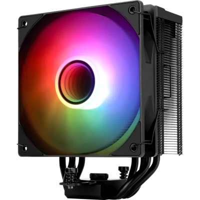 Кулер для процессора/ CPU Cooler Thermalright Assassin Spirit 120 Vision ARGB Black (4-pin PWM, LED temp., 154mm, Al/Cu, 4x6mm, ARGB, 1x120mm, 66.17CFM, 25.6dBA, 1500RPM, S: 1851/1700/1200/115X, AM5/AM4, black)