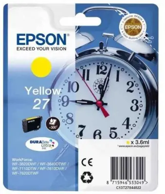 Картридж струйный Epson T2702 C13T27044022 желтый (300стр.) (3.6мл) для Epson WF7110/7610/7620