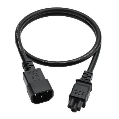 GCR PRO Кабель питания PROF 0.15m, С14 - С5, черный, 3*1,5mm, медь