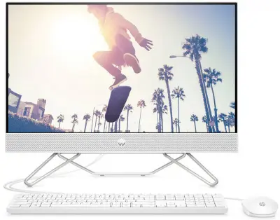 Моноблок HP Pavilion 24-cb0048ur 23.8" Full HD Ryzen 5 5500U (2.1) 16Gb SSD512Gb RGr CR Free DOS GbitEth WiFi BT 90W клавиатура мышь Cam белый 1920x1080