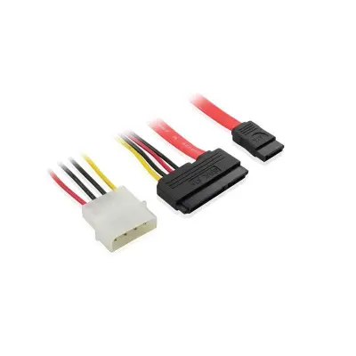Комплект кабелей SATA II 0.5m GCR  SATA II до 3Gbps 22pin(15pin+7pin) / Molex 4pin / .SATA