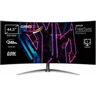 LCD Acer 44,5" X45bmiiphuzx {OLED 3440x1440 240Hz 0,01ms 1000cd 2xHDMI2.0 DisplayPort USB-C(90W) 2xUSB3.2 2x5W}