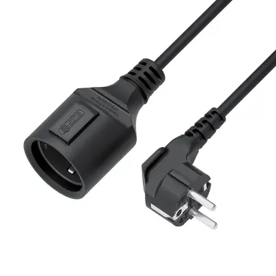 GCR PRO Удлинитель PROF черный, 20.0m, евровилка угловая Schuko - евророзетка, 3*1,5mm, медь