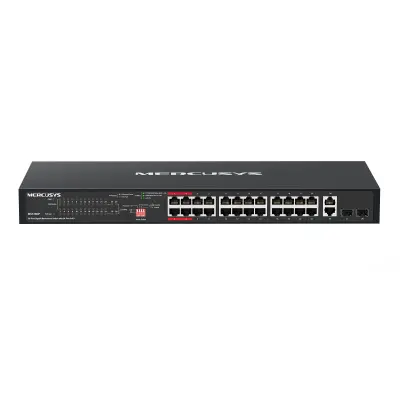 Mercusys MS128GP 28-портовый гигабитный монтируемый в стойку коммутатор с 24 портами PoE+