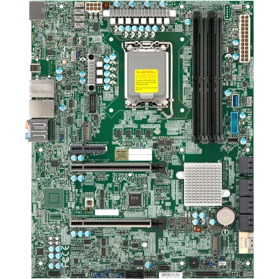 Системная плата/ MB Supermicro X14SAE ATX, W880, LGA1851 Intel Core Ultra 9/7/5 and Core Ultra 7/5 Plus Processors, 4xUDIMM DDR5 ECC/non-ECC, 2xM.2 PCIe 4.0 x4 slots (M-key 2280+M-key 2280/22110), 2 PCI-E 5.0 x16, 1 PCIe 4.0 x4. 1 PCIe 4.0 x8 slimSAS, 8xS