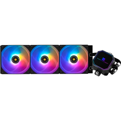 Система жидкостного охлаждения/ Water Cooling System Thermalright Frozen Prism 360 Black ARGB (360mm, Black, ARGB/ Fans: 3x120mm, 70.4CFM, 27dBA, 1850RPM/ Pump height 53mm, 23dBA, 3300RPM, Rad thickness 27mm/ S: 1700, 1200, 20XX, 115X, AM5, AM4)