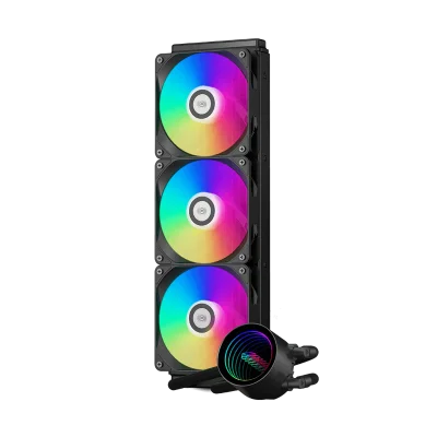 Система охлаждения/ Water Cooling System PCCooler DA360 V2 ARGB BK (300W, 360mm, Black, ARGB/ Fans: 3x120mm, 80.74FM, 36.5dBA, 2000RPM/ Pump height 54.3mm, 15dBA, 2600RPM, Rad thickness 27mm/ S: 1851, 1700, 1200, 115X, AM5, AM4)