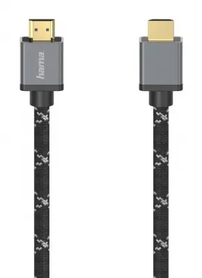 Кабель Hama H-205239 00205239 ver2.1 HDMI HDMI 2м серый/черный (упак.:1шт) плоский