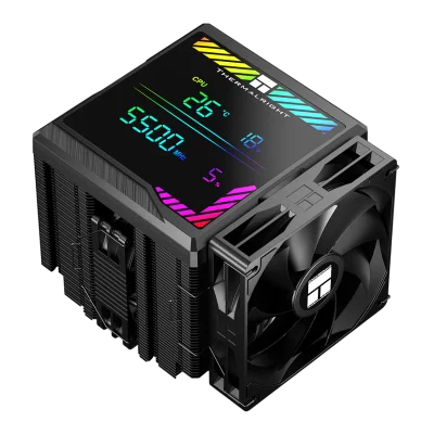 Кулер для процессора/ CPU Cooler Thermalright Peerless Assassin 140 Digital Black (4-pin PWM, 165mm, Ni/Cu, 6x6mm, 1x120mm + 1x140mm, 82.CFM, 29.6dBA, 1850RPM, S: 1200, 1700, 1851, 115X, 2011, 2066, AM4, AM5, black)