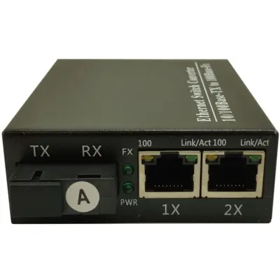 GIGALINK GL-MC-2UTPF-SC1F-18SM-1310-N Конвертер UTP, 2*10/100Мбит/c, WDM, без LFP, SM, SC, Tx:1310/Rx:1550, 18 дБ (до 20 км)
