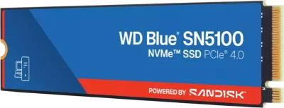 Твердотельный накопитель Western Digital Blue SN5100 SSD M2.2280 PCIe 4.0 500Gb, 6600MBs/5600MBs, TBW 300, WDS500G5B0E, 1 year
