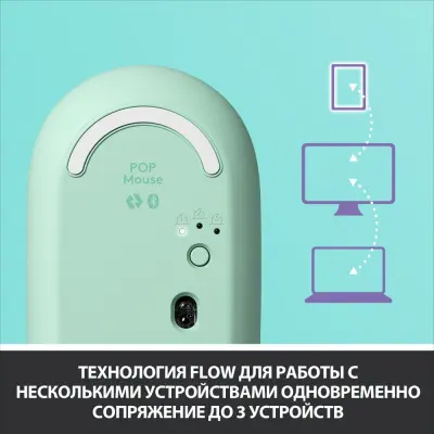 Мышь Logitech POP Mouse with emoji фиолетовый/зеленый оптическая (4000dpi) беспроводная BT/Radio USB (4but)