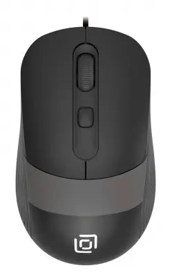 Мышь Оклик 310M черный/серый оптическая (2400dpi) USB для ноутбука (4but)