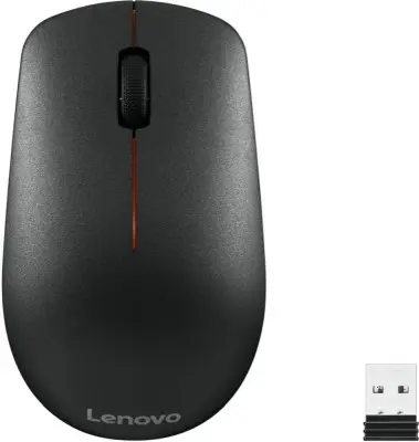 Мышь Lenovo 400 черный оптическая (1200dpi) беспроводная USB для ноутбука (3but)