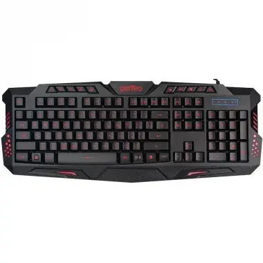 Perfeo клавиатура "SKIN", Multimedia, GAME DESIGN, подсветка, USB, чёрный