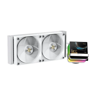 Система водяного охлаждения Ocypus Sigma L24 PRO WH, 240mm, LCD Pump, 2x120mm FDB fans, LGA115X/1200/1700/18XX, AM4/AM5