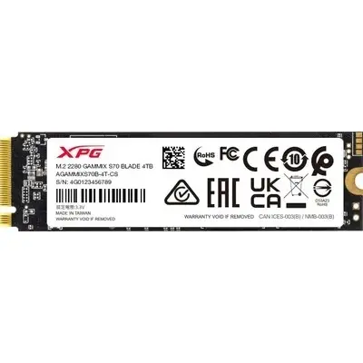 A-DATA SSD XPG 4 ТБ GAMMIX S70 BLADE  PCIe 4.0 x4 AGAMMIXS70B-4T-CS