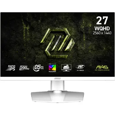 MSI MAG 27" 274QRFW E20 белый {Rapid IPS Flat 2560x1440 200Hz 0.5ms DisplayHDR400 1000:1 300cd 2xHDMI2.0b DisplayPort1.4a USB-C  HAS Pivot VESA}