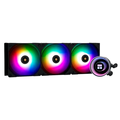 Водяное охлаждение для процессора/ Water Cooling System Thermalright Frozen Notte 360 Black Argb V2 (360mm, Black, ARGB/ Fans: 3x120mm, 72.37CFM, 27.7dBA, 2000RPM/ Pump height 54mm, 28dBA, 5300RPM, Rad thickness 27mm/ S: 1200, 1700, 1851, 2011, 2066, 115X