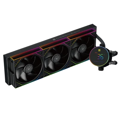 Система жидкостного охлаждения/ Water Cooling System Thermalright Frozen Magic 360 Digital V2 (360mm, LED temp., Black, ARGB/ Fans: 3x120mm, 68.9CFM, 28.2dBA, 2000RPM/ Pump height 54.4mm, Rad thickness 27mm/ S: 1700, 1200, 1851, 115X, AM5, AM4)