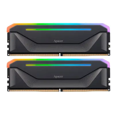Оперативная память Apacer  DDR5  32GB  6800MHz DIMM NOX RGB Black Gaming Memory (PC5-54400) CL36 1.4V  Kit (2x16GB) (Retail) 2048*8  Heat Sink (Retail) 3 years (AH5U32G68C592NBAA-2)