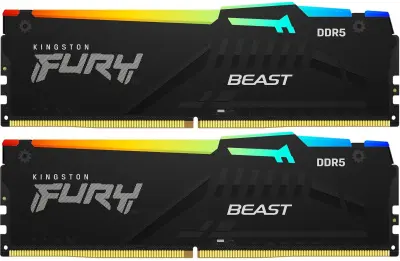 Память DDR5 2x16GB 5200MHz Kingston KF552C36BBEAK2-32 Fury Beast Expo RGB RTL Gaming PC5-41600 CL36 DIMM 288-pin 1.25В kit single rank с радиатором Ret