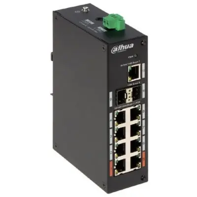 DAHUA DH-PFS3211-8GT-120 8-портовый гигабитный неуправляемый коммутатор с PoE, уличное исполнение, 8xRJ45 1Gb PoE, 1xRJ45 1Gb + 2xSFP 1Gb uplink, суммарно 120Вт, коммутация 33 Гбит/с