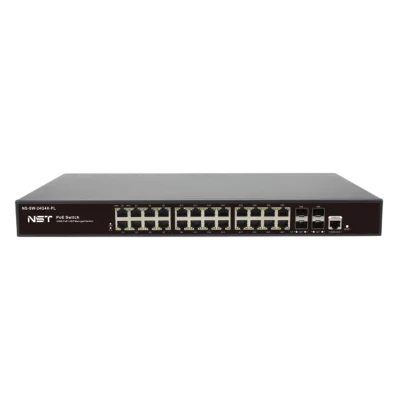 Управляемый L2+ PoE коммутатор Gigabit Ethernet на 24 RJ45 PoE + 4 x GE SFP порта/ Управляемый L2+ PoE коммутатор Gigabit Ethernet на 24 RJ45 PoE + 4 x GE SFP порта. Порты: 24 x GE (10/100/1000 Base-T) с поддержкой PoE (IEEE 802.3af/at), 4 x GE SFP (1000