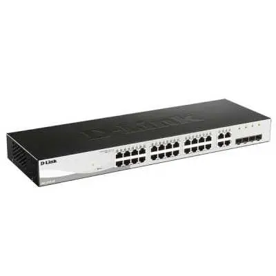 D-Link DGS-1210-28/F2A Настраиваемый коммутатор WebSmart с 24 портами 10/100/1000Base-T и 4 комбо-портами 100/1000Base-T/SFP
