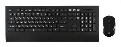 Клавиатура + мышь Оклик 222M клав:черный мышь:черный USB беспроводная slim (1091368)
