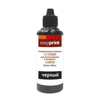 Easyprint Чернила I-C100BK универсальные для Canon (100мл.) чёрный