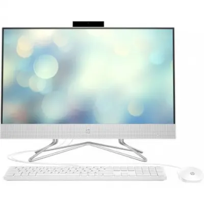 Моноблок HP 24-df0125ur 23.8" Full HD Ath Si 3050U (2.3) 8Gb SSD256Gb RGr CR Windows 10 Home 64 GbitEth WiFi BT 65W клавиатура мышь Cam белый 1920x1080