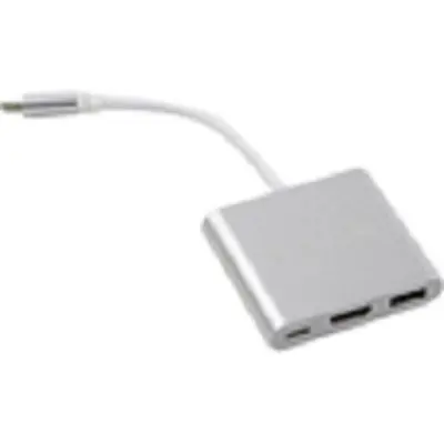 Bion Мульти переходник USB Type-C - HDMI/4K@30hz + USB-A (3.0) + USB Type-C (Power Delivery charging), 0.15 м [BXP-A-USBC-MULTI-5]