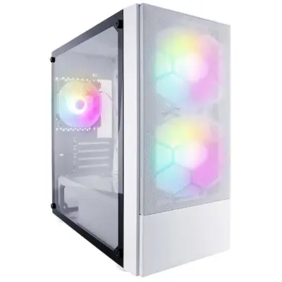 1STPLAYER Корпус FIREBASE X4-M White / mATX, TG / 1x120mm & 2x140mm LED fans inc. / X4-M-WH-2F1P-W-1F1-W