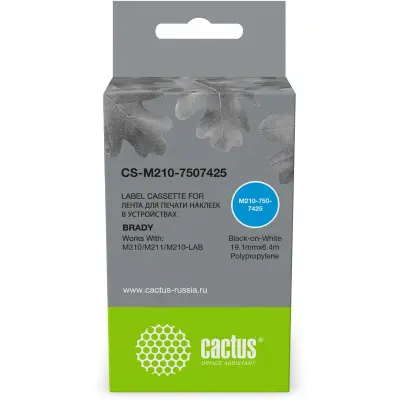 -/ Картридж ленточный Cactus CS-M210-7507425 M210-750-7425 для Brady M210/M211/M210-LAB