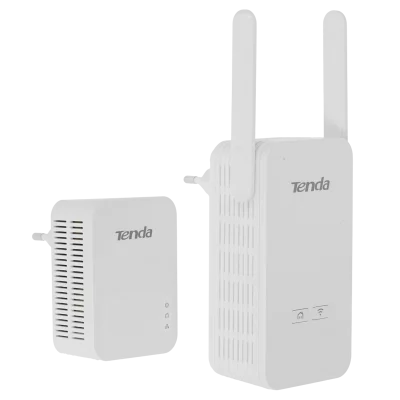 Набор PowerLine адаптеров/ Tenda PH5 Набор PowerLine адаптеров, 1000 Мбит/с, в комплекте - 2 шт (P3, PA6), Wi-Fi 2.4 ГГц 300 Мбит/с