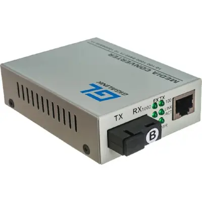 NIKOMAX GL-MC-UTPF-SC1G-18SM-1550-N Медиаконвертер неуправляемый GIGALINK, UTP 10/100/1000 Мбит/с, SM, SC, без LFP, Tx:1550/Rx:1310 нм, 18 дБ (до 20 км), 5В/1A
